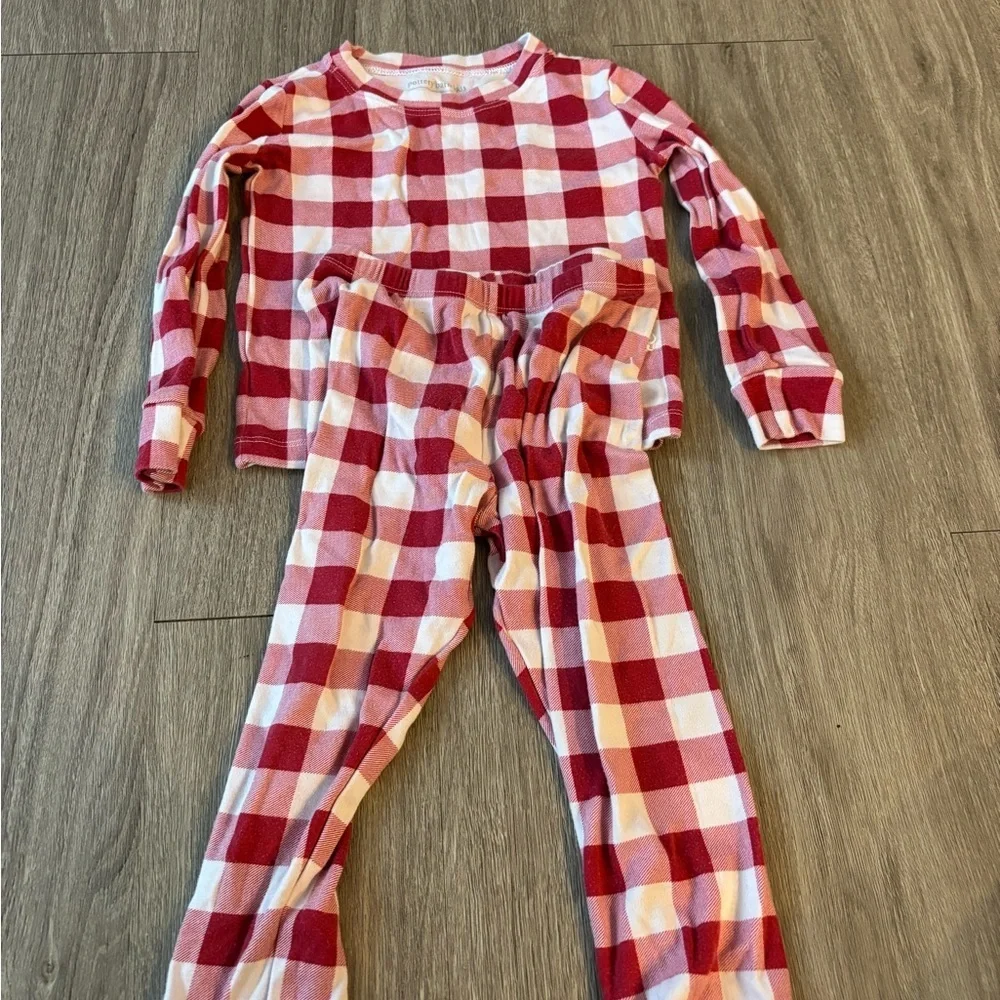 Pottery Barn Kids Red and White Plaid Pajama Set